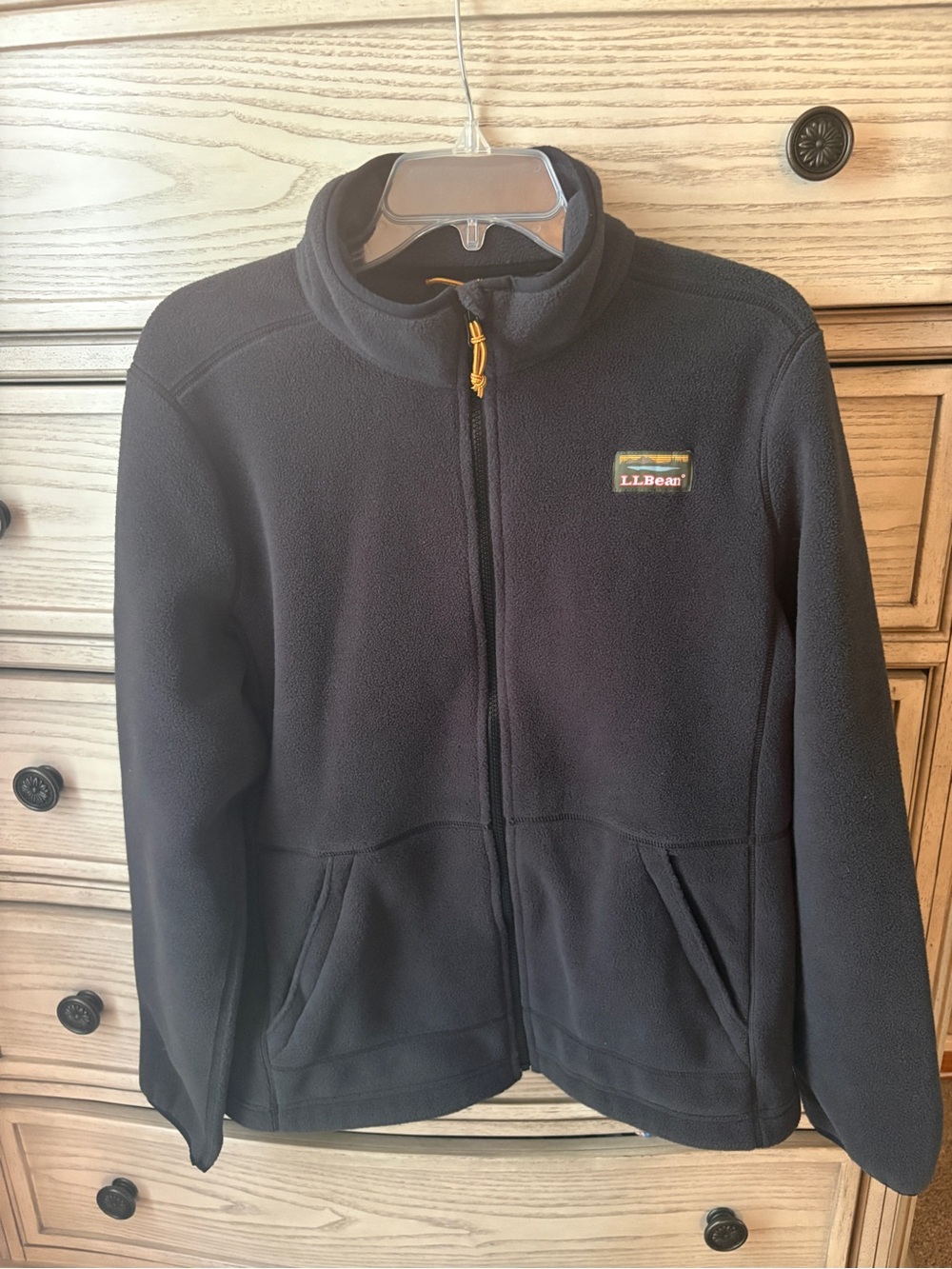 LL Bean Mountain Classic Fleece Jacket Full Zip Black Women Large Regular Cozy